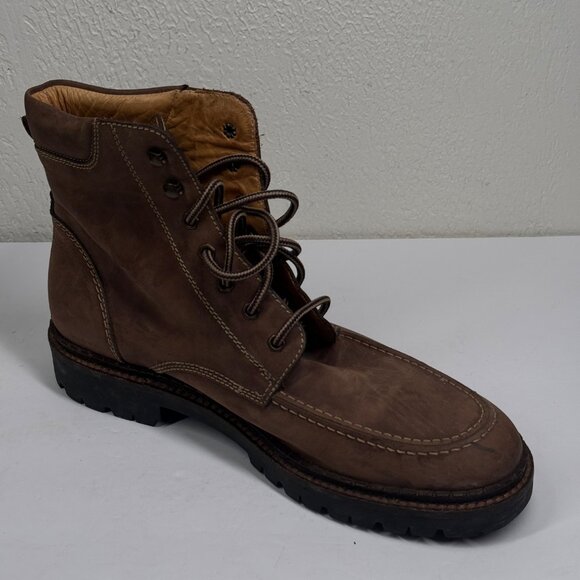 J.Crew Boots Moc Toe Rugged Brown Leather Lace-Up Workwear Size 10H - Picture 6 of 8